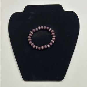 NEW! Purple Cats Eye Beaded Stretch Bracelet